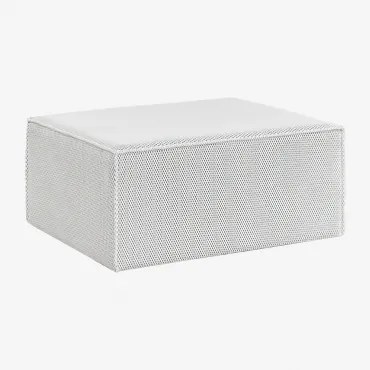 Prostokątny Puf 90x70 Cm Z Włókna Syntetycznego Crespol Biała - Sklum