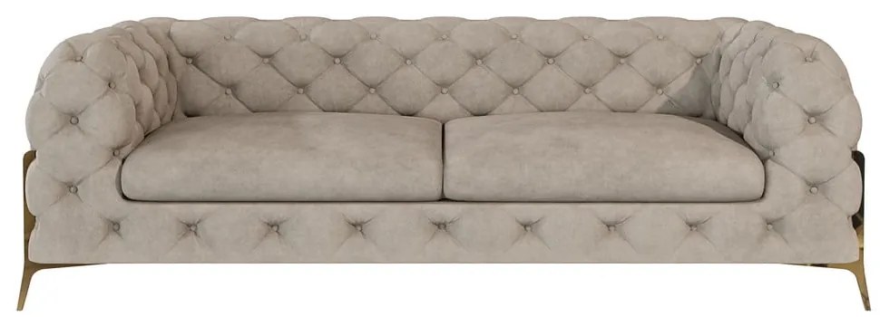 Szarobeżowa aksamitna sofa 225 cm Chelsea Bis – Ropez