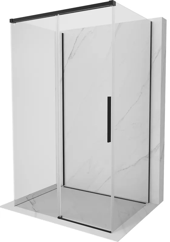 Mexen Rox-3S kabina prysznicowa 3-ścienna rozsuwana 145 x 110 cm, transparent, czarna - 8C2-145-110-70-00-3S