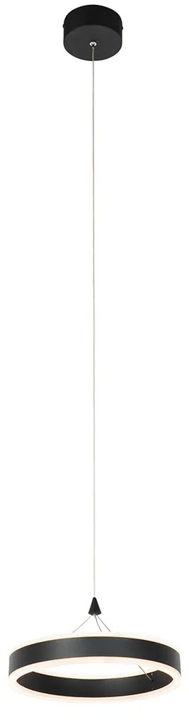 Lampa wisząca czarna 30 cm z wbudowanym LED-em 3-stopniowym ściemniaczem - LyaniDesignerski Oswietlenie wewnetrzne