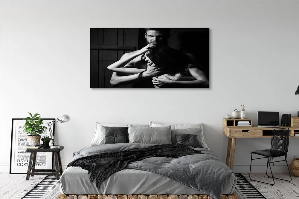 Duży obraz na płótnie Para w Romantycznym Ujęciu