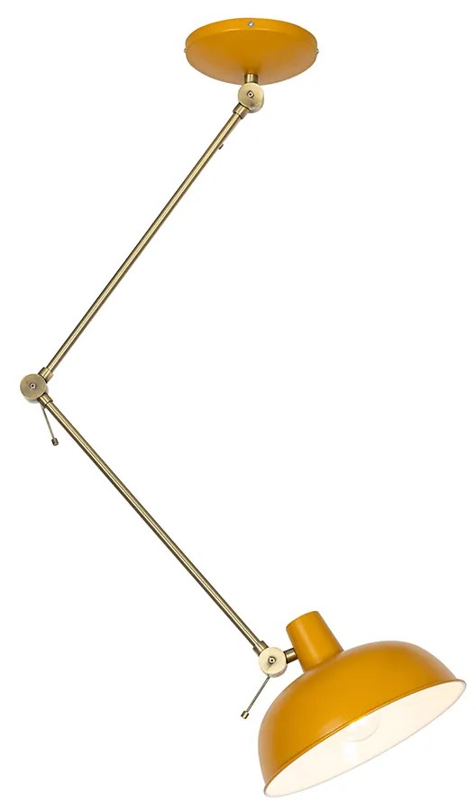 Lampa sufitowa w stylu retro żółta z brązem - Milou