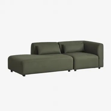 Sofa Modułowy Narożny 2-częściowy Z Lewym Szezlongiem Fogler Tkanina Baranek Boucle Żółty Curri - Sklum