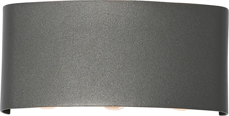 Lampa ścienna zewnętrzna ciemnoszara w komplecie z LED 6-światłowa IP54 - Silly