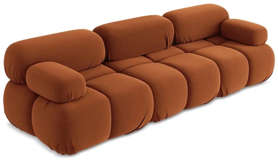 Pomarańczowa aksamitna sofa modułowa 285 cm Lokua – Makamii