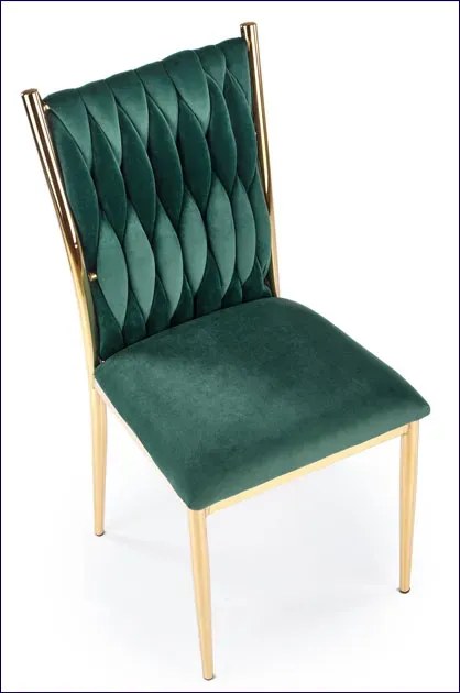 Zielone welurowe krzesło glamour N4-P05