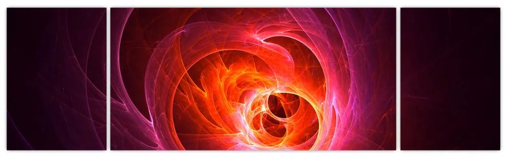 Nowoczesny obraz różowej abstrakcji (170x50 cm)