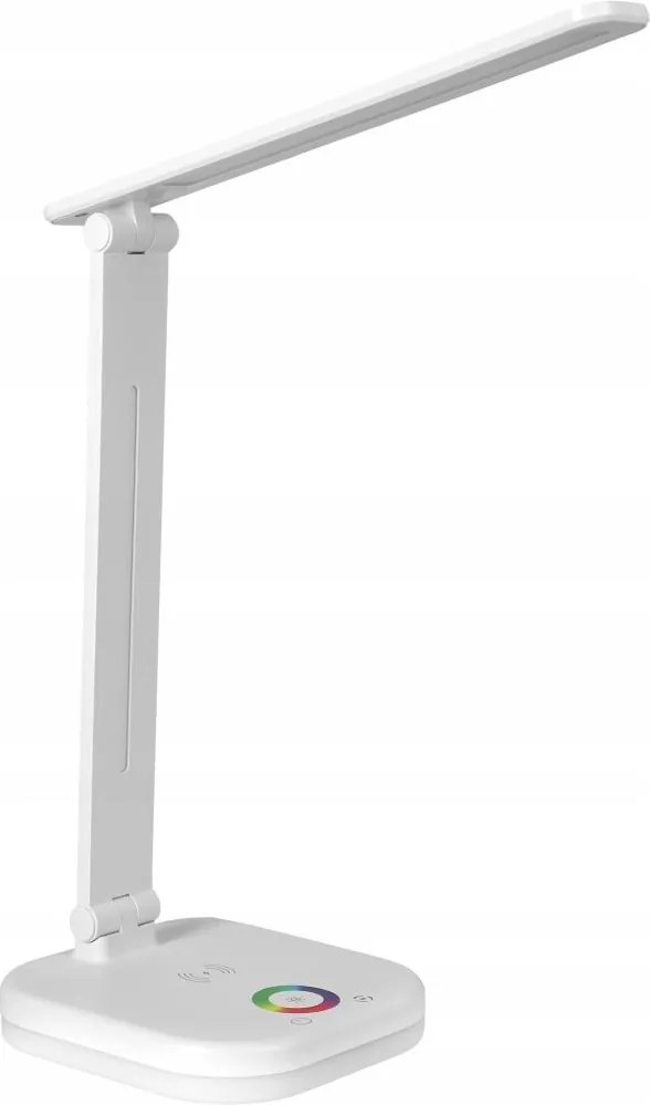 LED RGBW ściemniana lampa biurkowa z bezprzewodowym ładowaniem LED/7W/5V USB biała