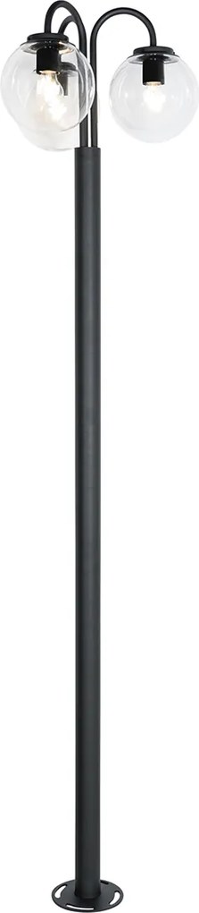 Latarnia czarna z tworzywa sztucznego 200 cm 3-źródła światła IP44 - Sfera