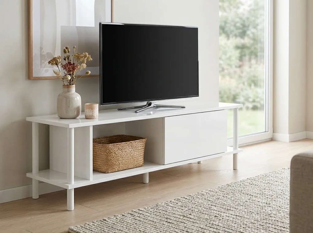 PROMOCJA Stolik RTV PARIS 150 cm, biały II. jakość