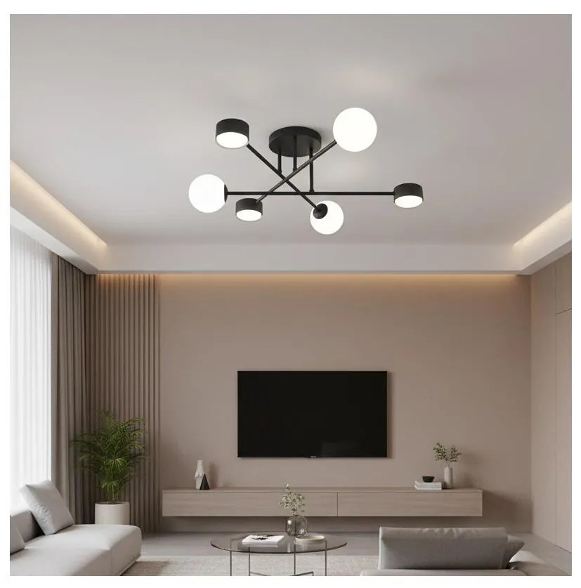 Przysufitowy żyrandol HOLON 3xG9/8W/230V + 3xGX53/12W czarny