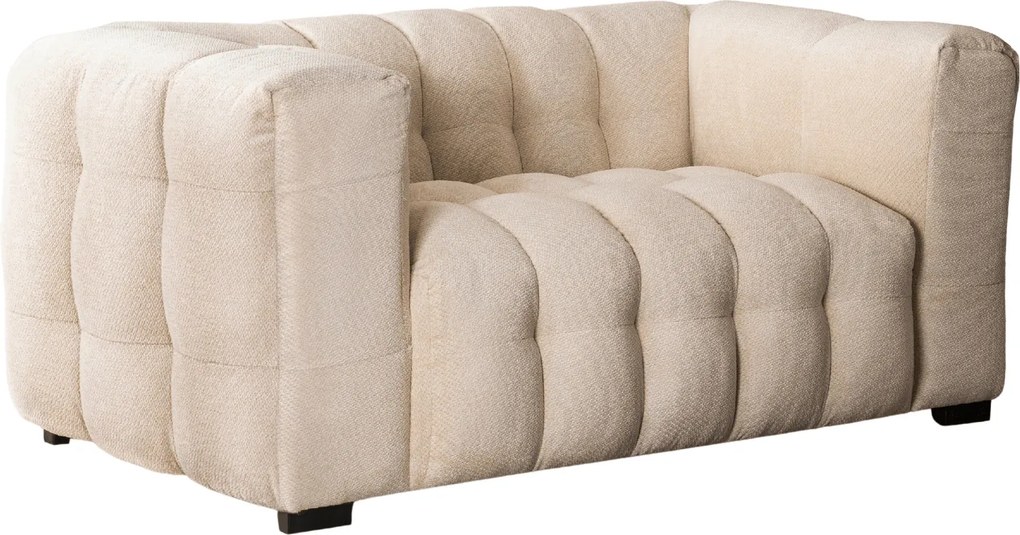 Pikowana sofa do salonu dwuosobowa Moderno 2S, kolor kremowy