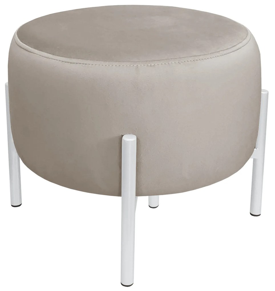 Pufa OLA LOFT ławka podnóżek metal biała MG09