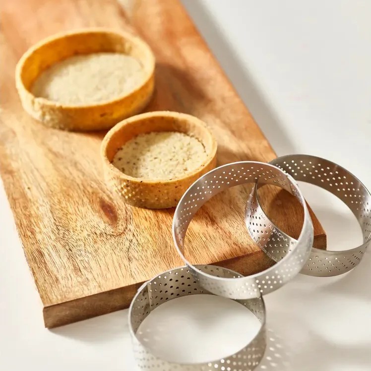 De Buyer 3098.05 perforowana okrągła rama do ciasta 12,5 cm, stal nierdzewna, 12,5 cm