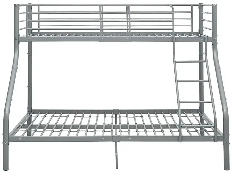 Szare Metalowe Wspólne Łóżko Piętrowe Dla Rodzeństwa 140X200 Cm/90X200 Cm L2-R68