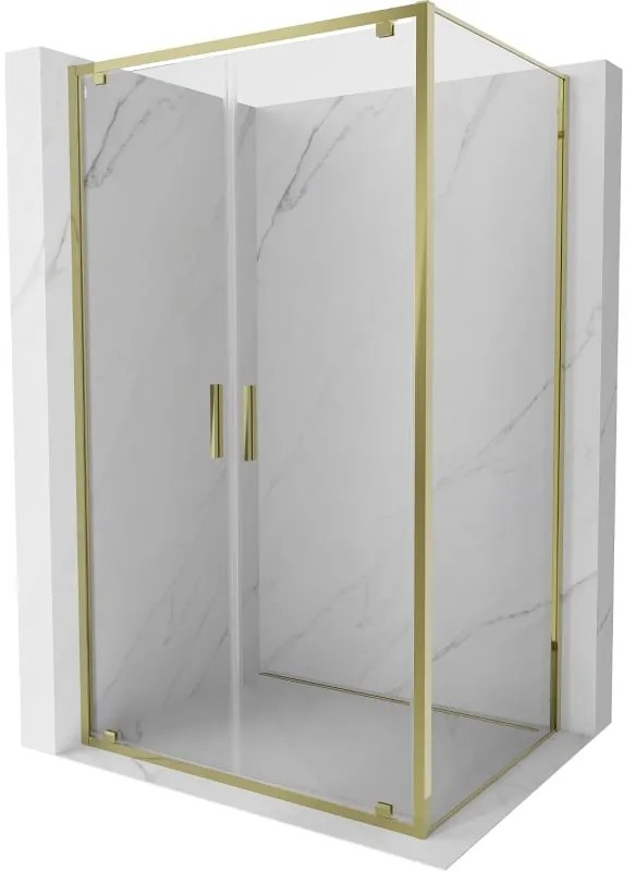 Mexen Exo kabina prysznicowa uchylna 110 x 75 cm, transparent, złota - 8182-110-075-50-00