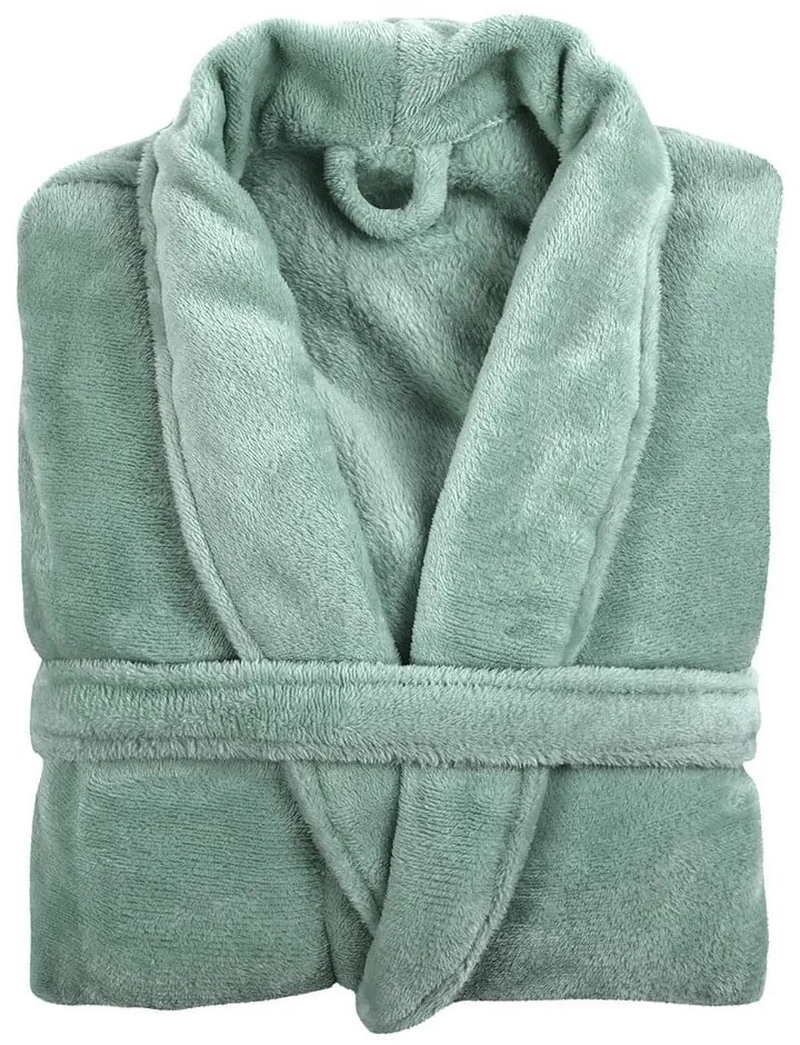 Jasnozielony szlafrok z mikropluszu w rozmiarze L/XL Cosy – Tiseco Home Studio