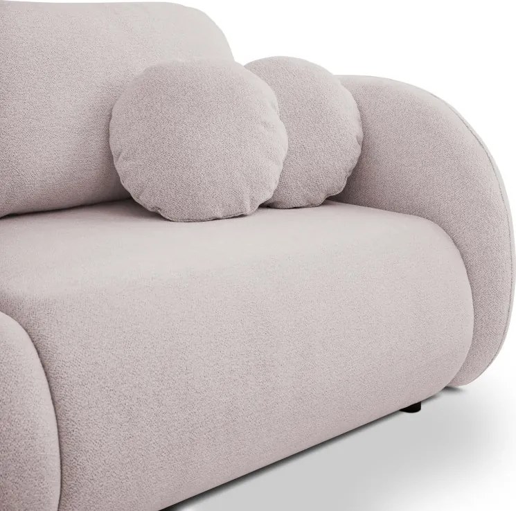 Sofa LOOP z funkcja spania i pojemnikiem PUDROWY RÓŻ RAVEN 91