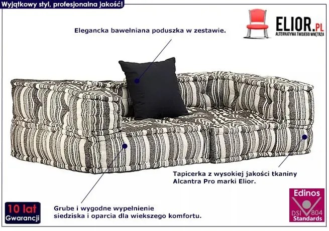 Dwuosobowa sofa modułowa w paski - Demri D1