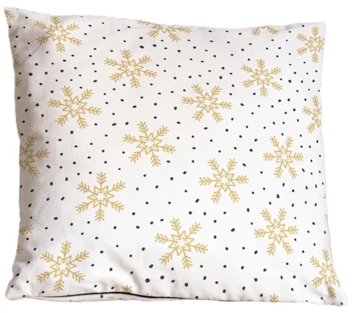 Poduszka dekoracyjna ze świątecznym motywem 45x45 cm Golden Snowflakes – Butter Kings