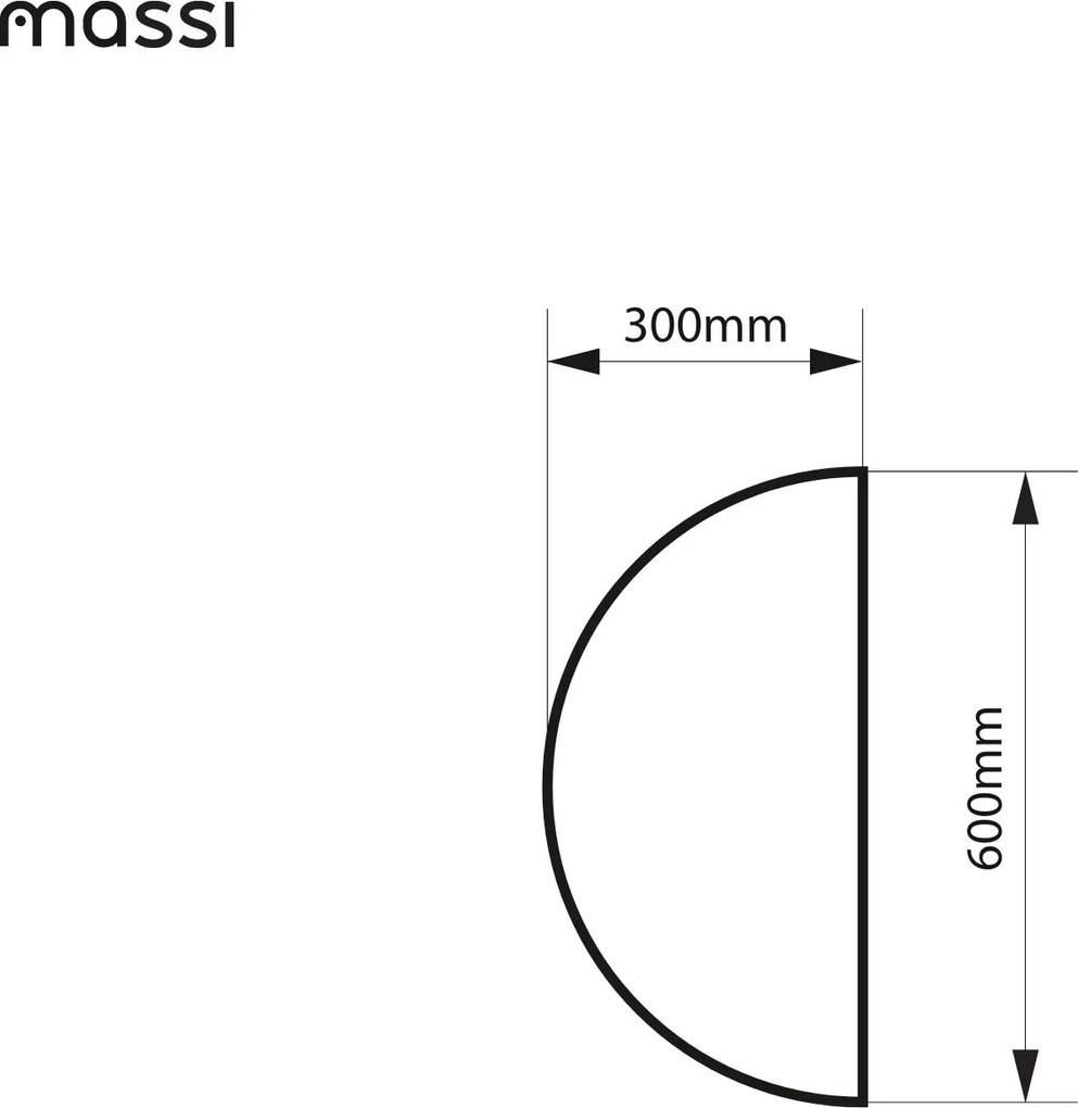 Lustro półokrągłe z podświetleniem MOON Half LED | Różne rozmiary | Różne kolory : Kolor tafli szkła - Brąz, Rozmiar - 60 x 30 cm