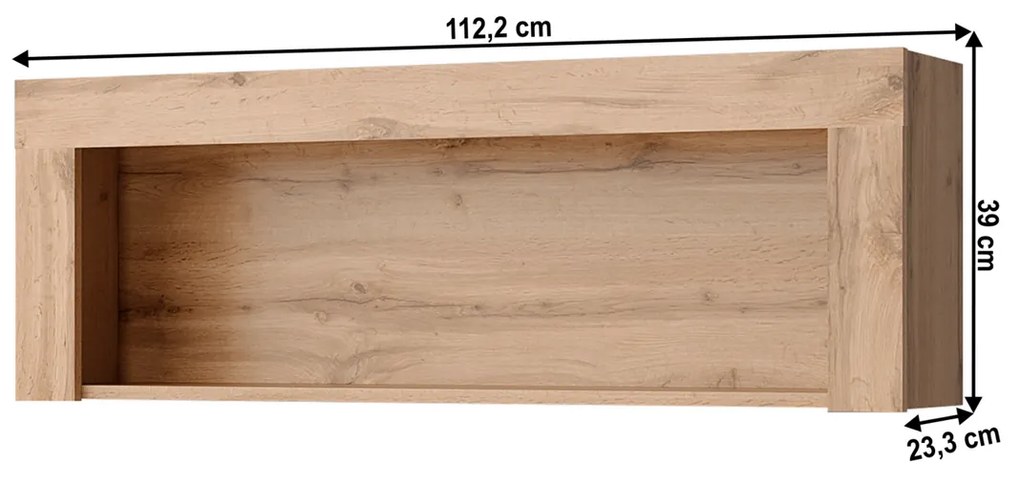 Półka wisząca MORATIZ, dąb wotan