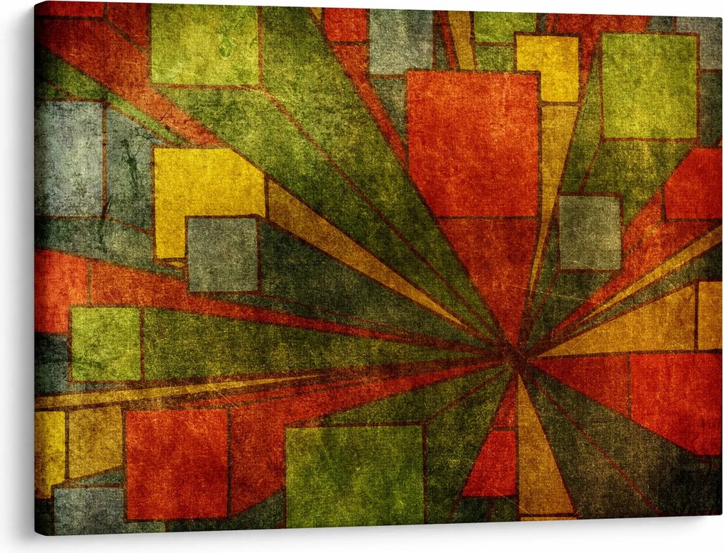 Obraz abstrakcji geometrycznej (70x50 cm)