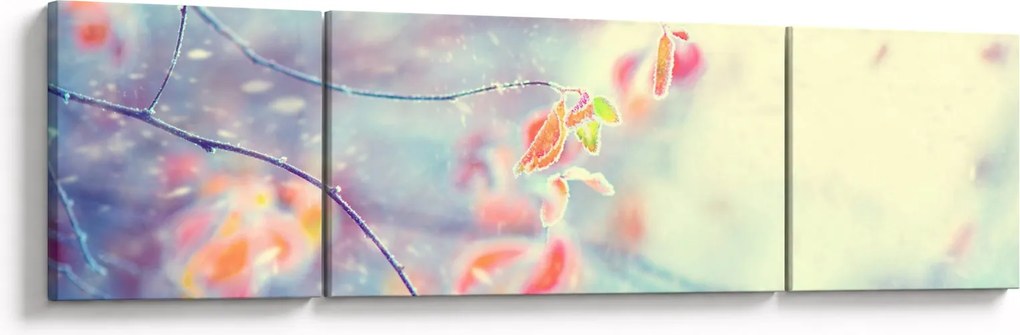 Obraz - Listki w lodzie (170x50 cm)