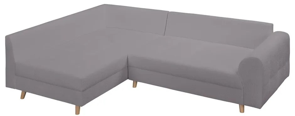 Ciemnoszary narożnik z materiału bouclé (lewostronny) Ariella – Ropez