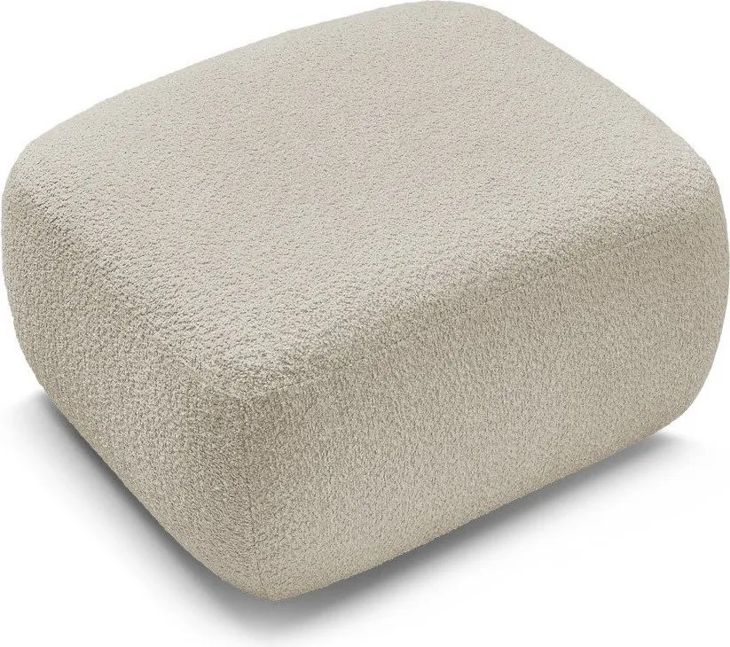 Beżowy podnóżek z materiału bouclé Montaigne – Bobochic Paris