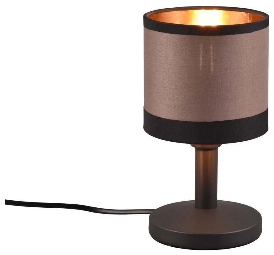 Czarno-brązowa lampa stołowa (wys. 22 cm) Davos – Trio