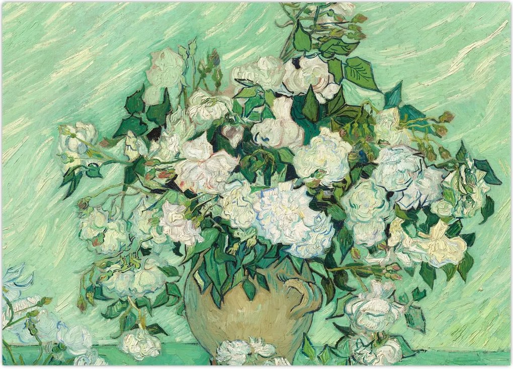 Obraz na szkle - Vincent van Gogh, Roses, reprodukcje (70x50 cm)