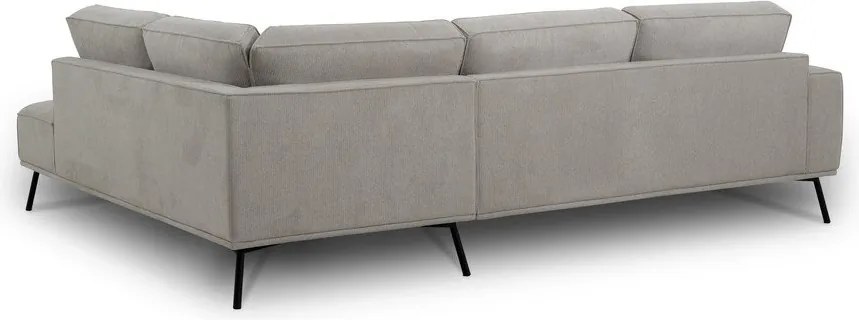 Szarobeżowy narożnik z tkaniny szenilowej (prawostronny/w kształcie litery L) Amsterdam – Scandic