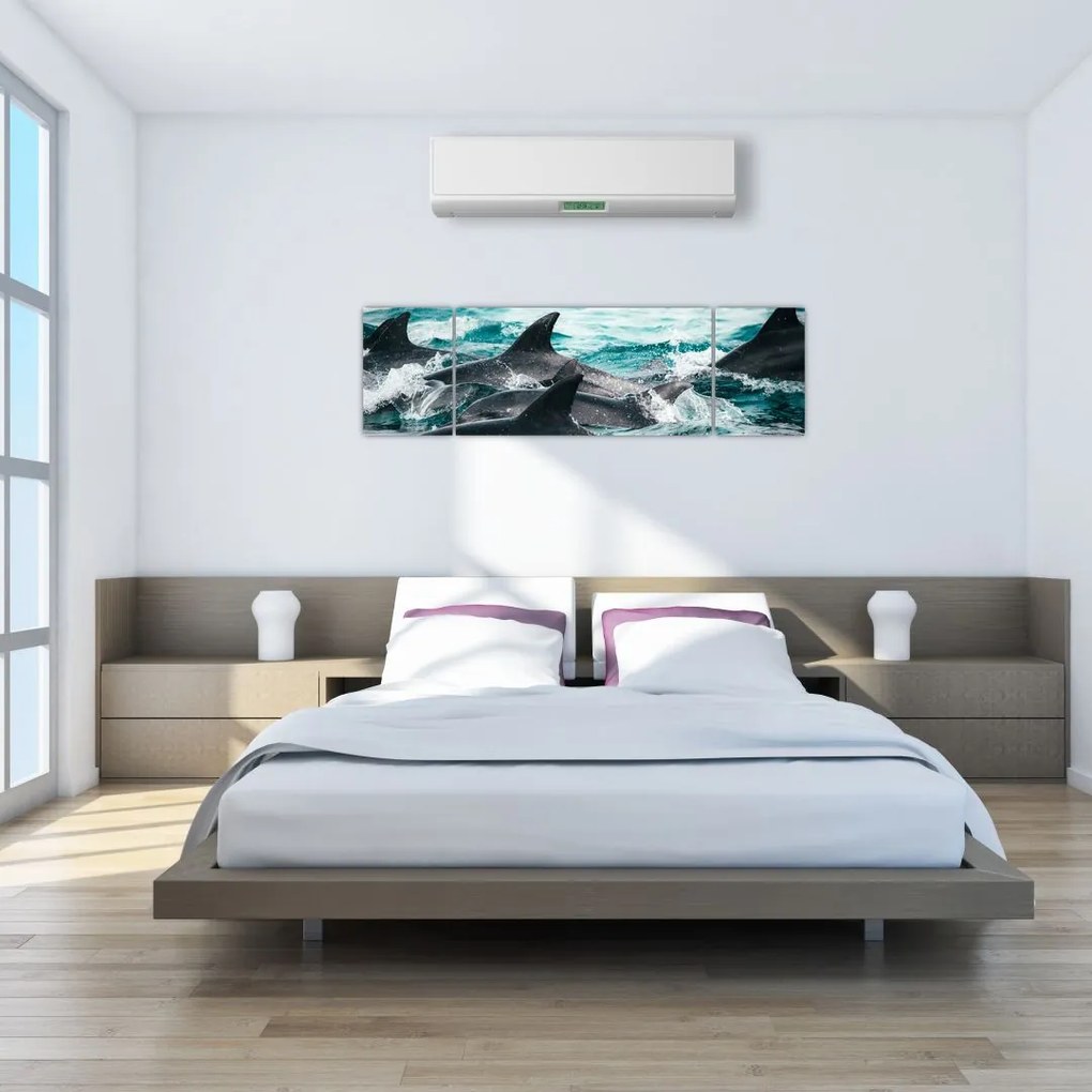 Obraz - Delfiny w oceanie (170x50 cm)