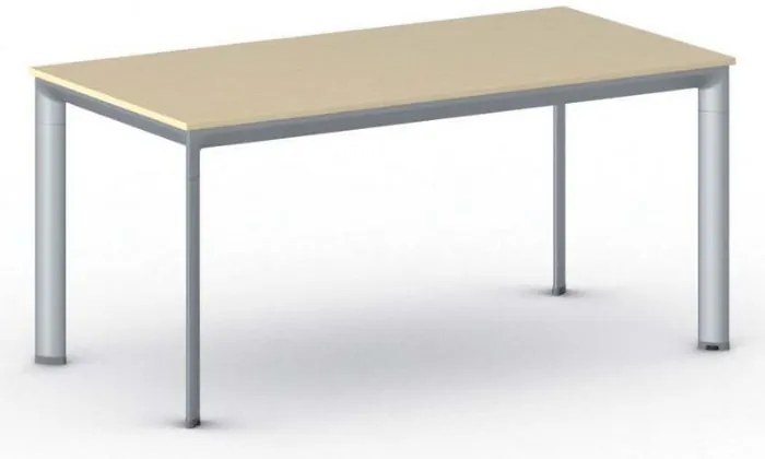 Stół konferencyjny do biura PRIMO INVITATION, 160x80 cm, szaro-srebrna podstawa, brzoza