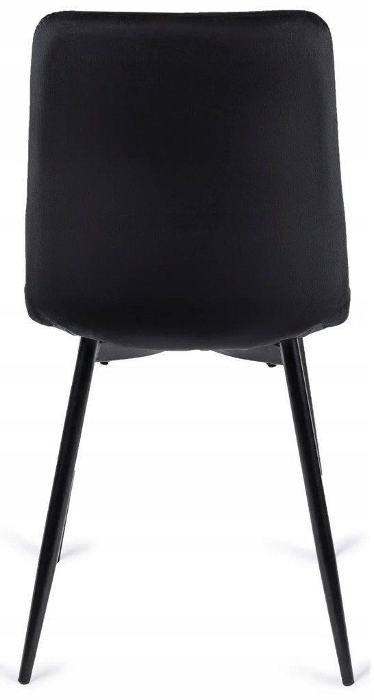 Zestaw Stół Okrągły LINO 100 cm Orzech/Czarny i 4 Krzesła Tapicerowane do Salonu PERU Czarne Welurowe Nowoczesne Loft