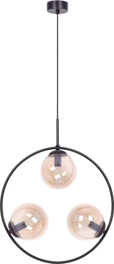 Lampa wisząca okrąg z bursztynowymi kloszami 10X A201 B0-W29