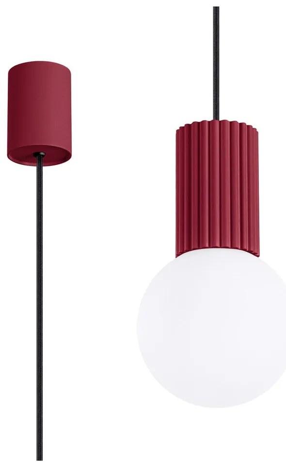 Bordowa lampa wisząca ze szklanym kloszem ø 12 cm Orbital – Nice Lamps