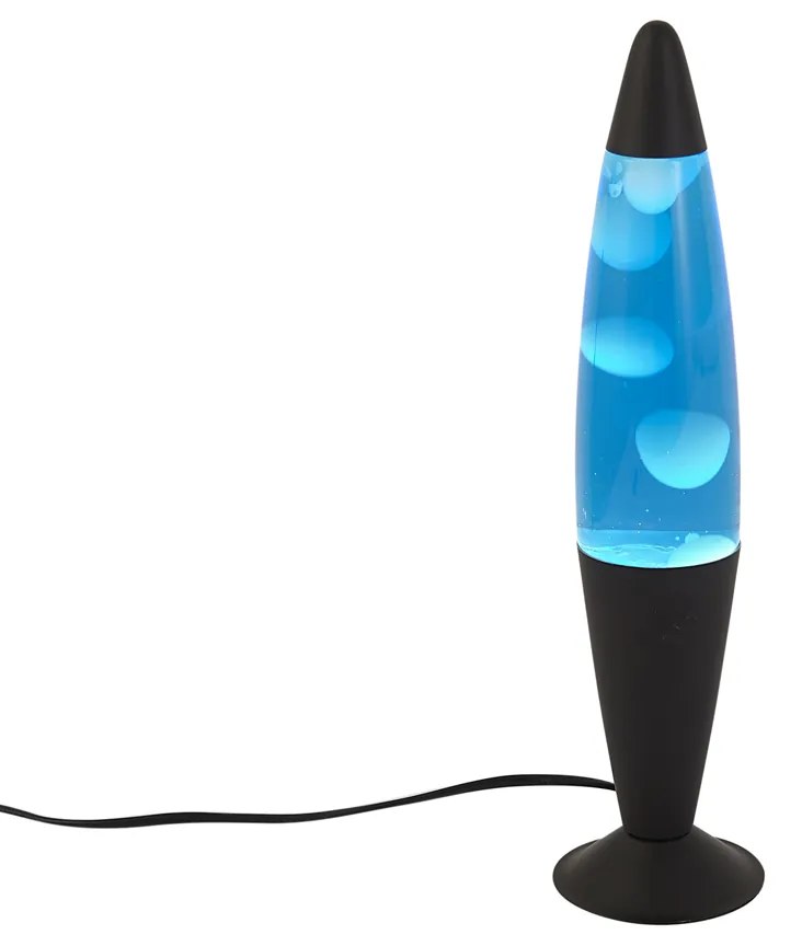 Lampa lawa niebieska z białym woskiem z diodą LED - Molten Lava