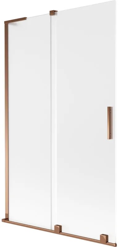 Mexen Velar L parawan nawannowy 2-skrzydłowy rozsuwany 110 x 150 cm, szron, różowe złoto - 896-110-003-31-60