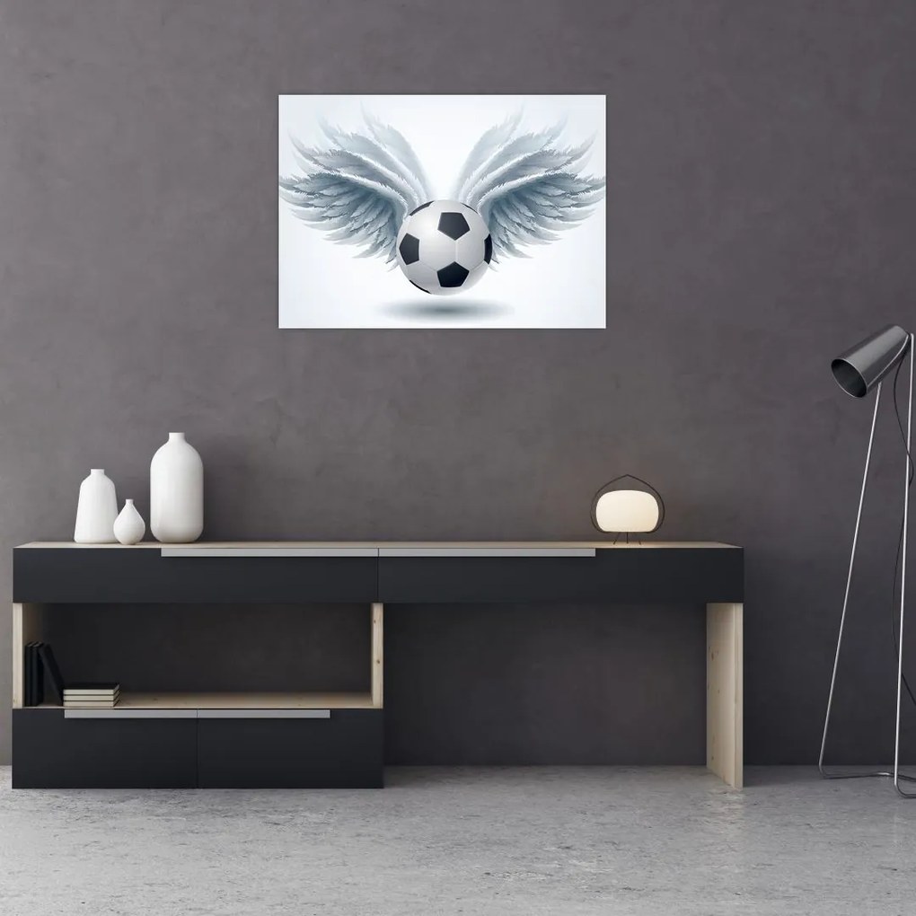 Obraz na szkle - Balon ze skrzydłami (70x50 cm)