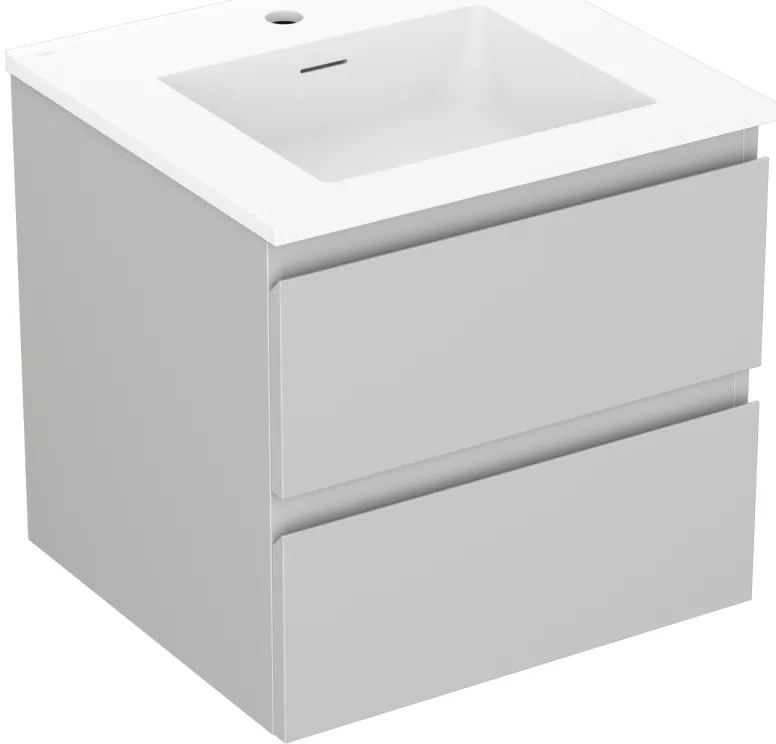 Mexen Orio szafka łazienkowa 50 cm z umywalką Otis, 2 szuflady, szara mat/biała mat - 91A10-05047-2-BFF62-W18M01