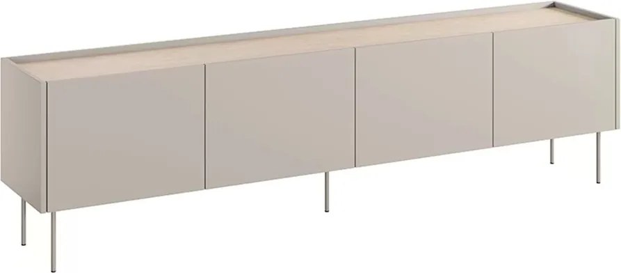 Szafka RTV Desin na metalowych nogach 220 cm - kaszmir / dąb nagano