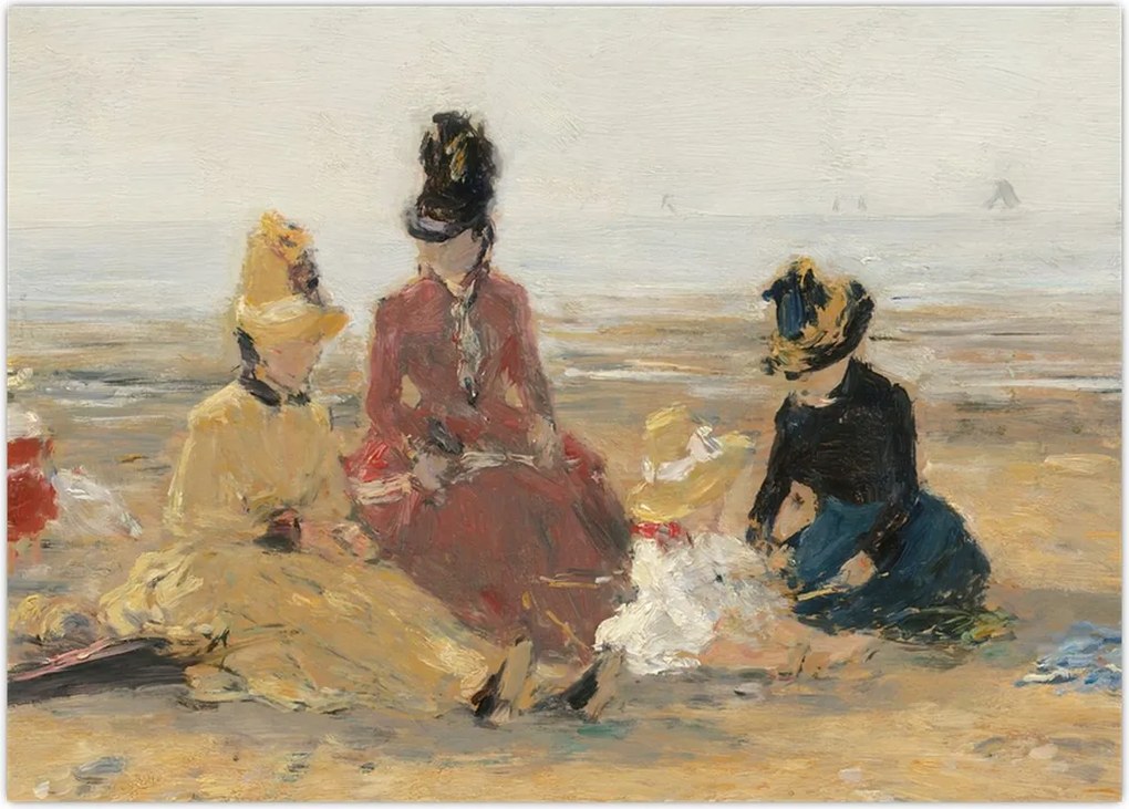 Obraz - Eugène Boudin, On the Beach, Trouville, reprodukcje (70x50 cm)