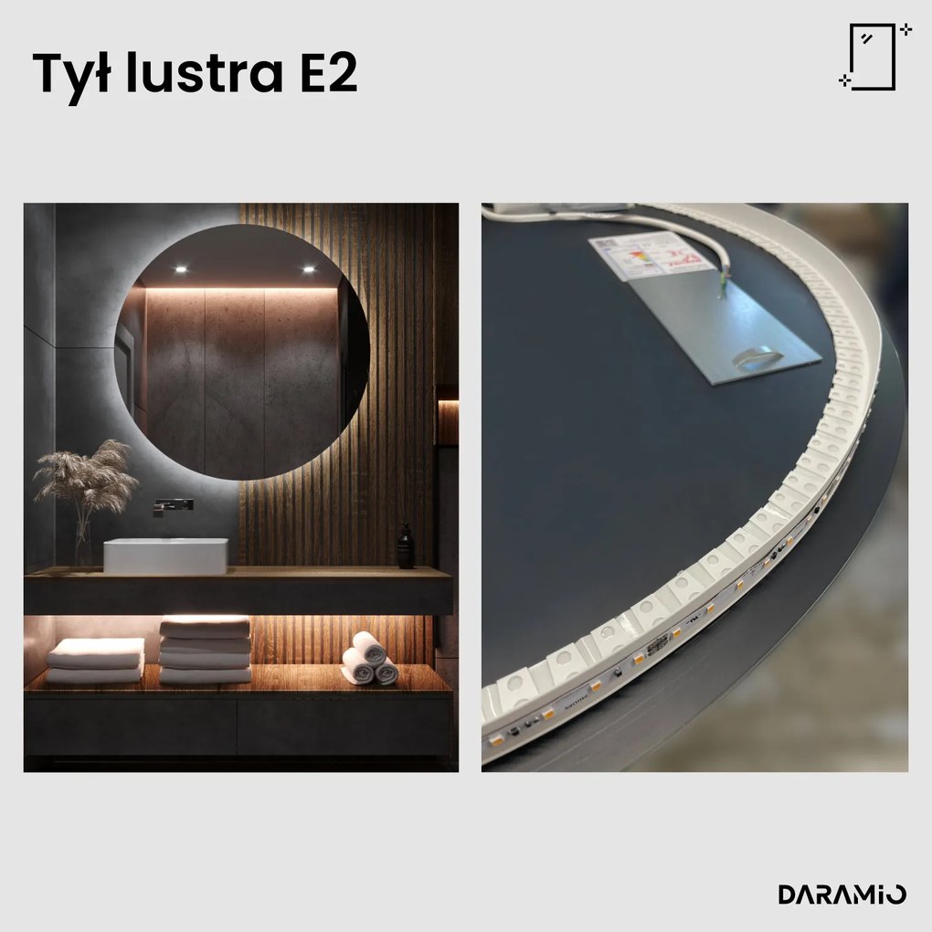 Okrągłe lustro łazienkowe LED E2