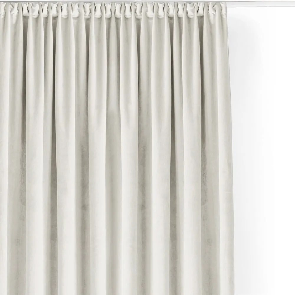 Kremowa aksamitna zasłona częściowo zaciemniająca (dimout) 400x175 cm Velto – Filumi