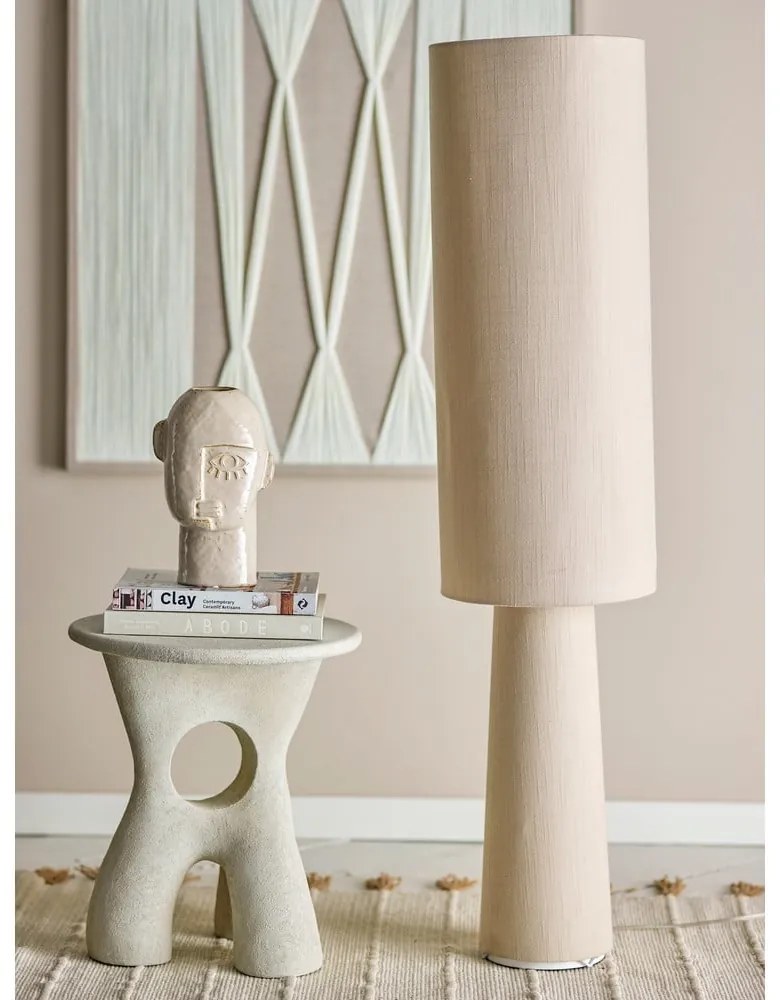 Lampa stojąca w naturalnym kolorze z tekstylnym kloszem (wysokość 120 cm) Emmie – Bloomingville