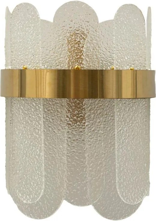 Szklany kinkiet w kolorze złota Gris – Mauro Ferretti