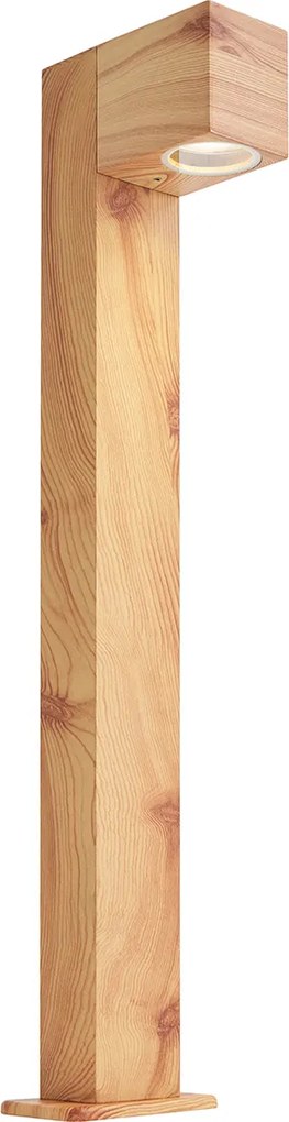 Lampa zewnętrzna aluminiowa z nadrukiem drewna z kolcem do ziemi i dławikiem kablowym 65 cm IP44 - Baleno