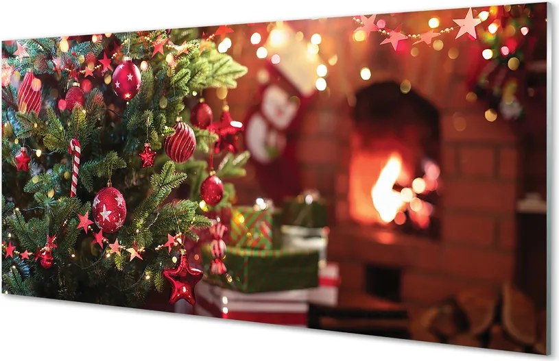 Panel szklany do Kuchni Bombki i Świąteczne Podarki